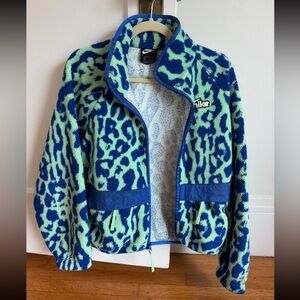 Nike colorful blue green fleece zip up